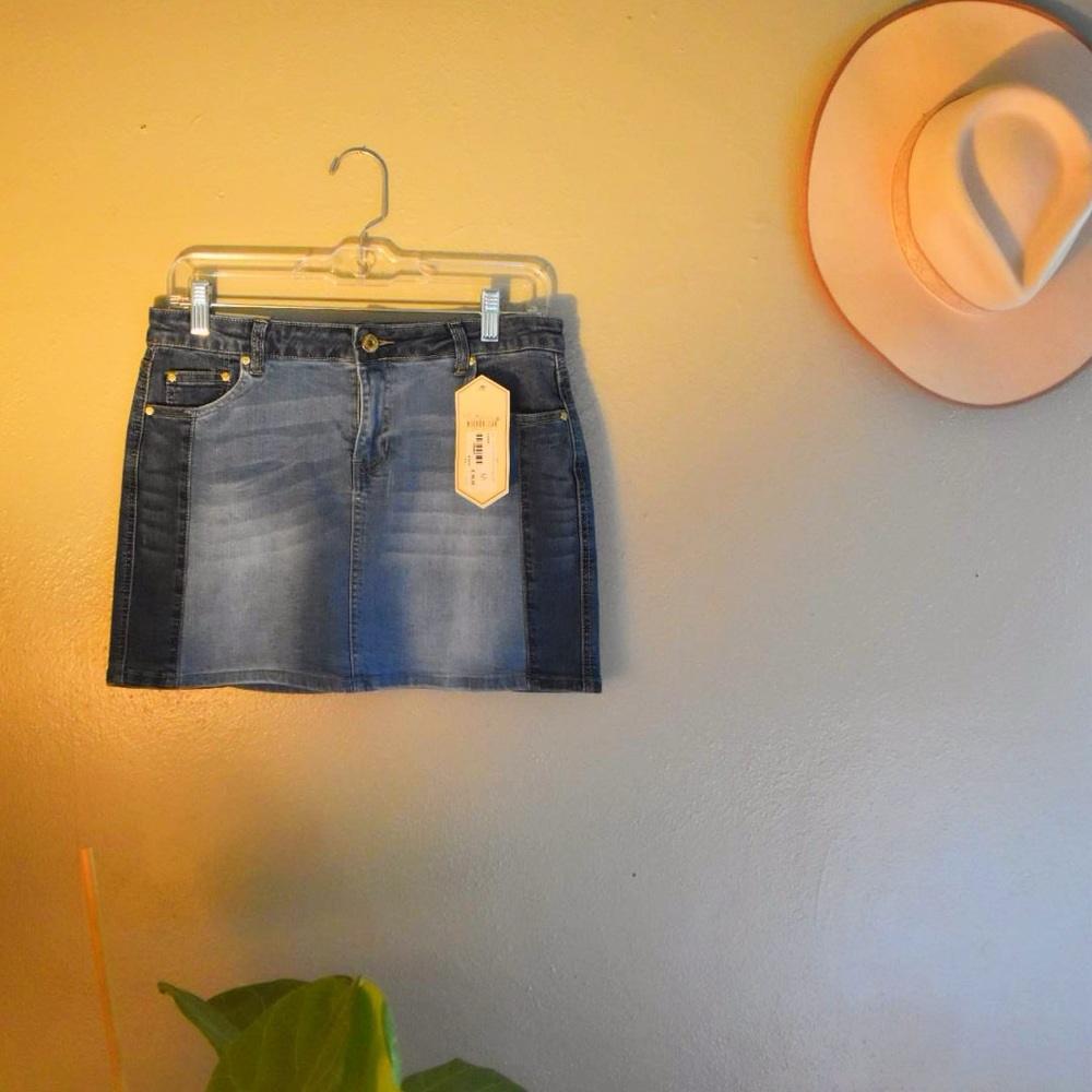 Patchwork Jean Skirt